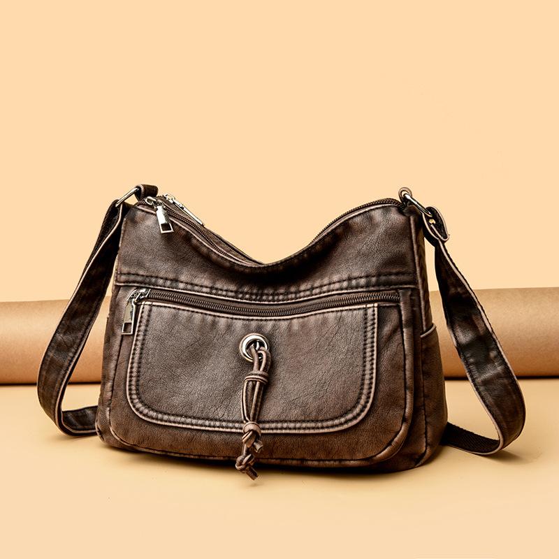 Ретро повседневная сумка-мессенджер женская новая мягкая вместительная сумка через плечо модная и простая женская сумка сумка для мамы