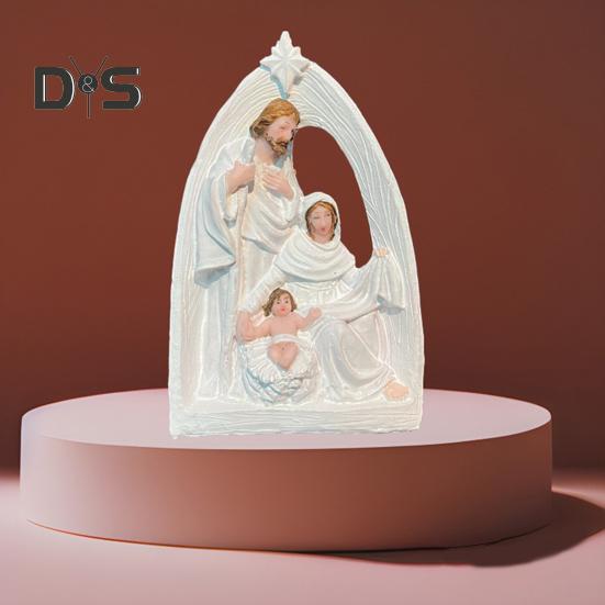 Святое семейство статуэтка из смолы Рождество Адвент Статуэтка Иосиф Дева Мария Рождение Иисуса Скульптура Домашний офис Настольное украшение Орнамент