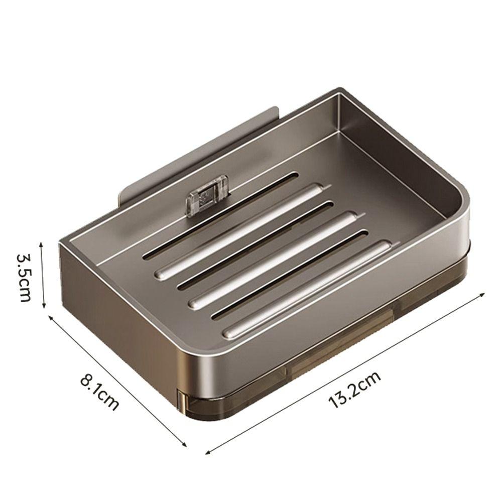 Metal Soap Box Drainable Soap Container Tray Durable Soap Dish  Bathroom Kitchen Sink Organizer