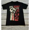 Rage Against The Machine Футболка с поднятой рукой Унисекс Футболка Мужская Футболка Черная Повседневная С круглым вырезом Хлопок Для повседневной носки Крутая Майка