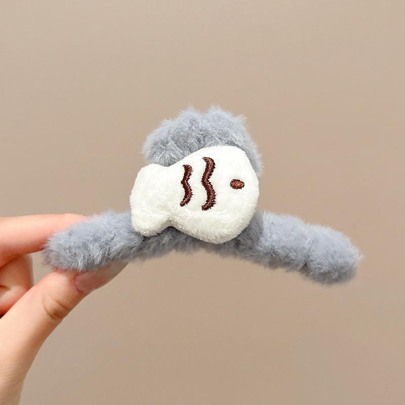 Мультяшный плюшевый зажим-краб для волос женский большой зажим с высоким уровнем чувства заколка для волос осень и зима зажим-акула для волос на затылок милый головной убор