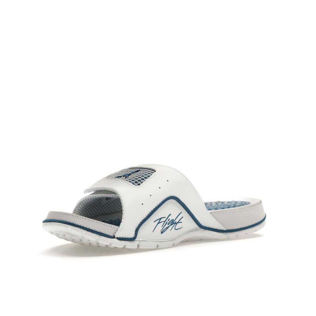 Air Jordan Hydro 4 Retro Slide Industrial Blue Men Sneakers White Off-White Neutral-Grey 532225-141