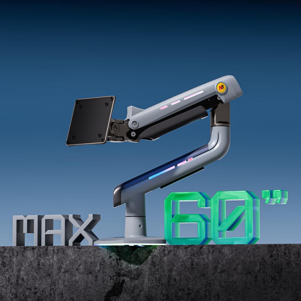 NB ERGONOMIC Large Monitor Large Heavy Duty Capacity Supports Up To Curved Gaming Monitor Curved Monitor Mechanical VESA Lake Blue Arm, Screen,