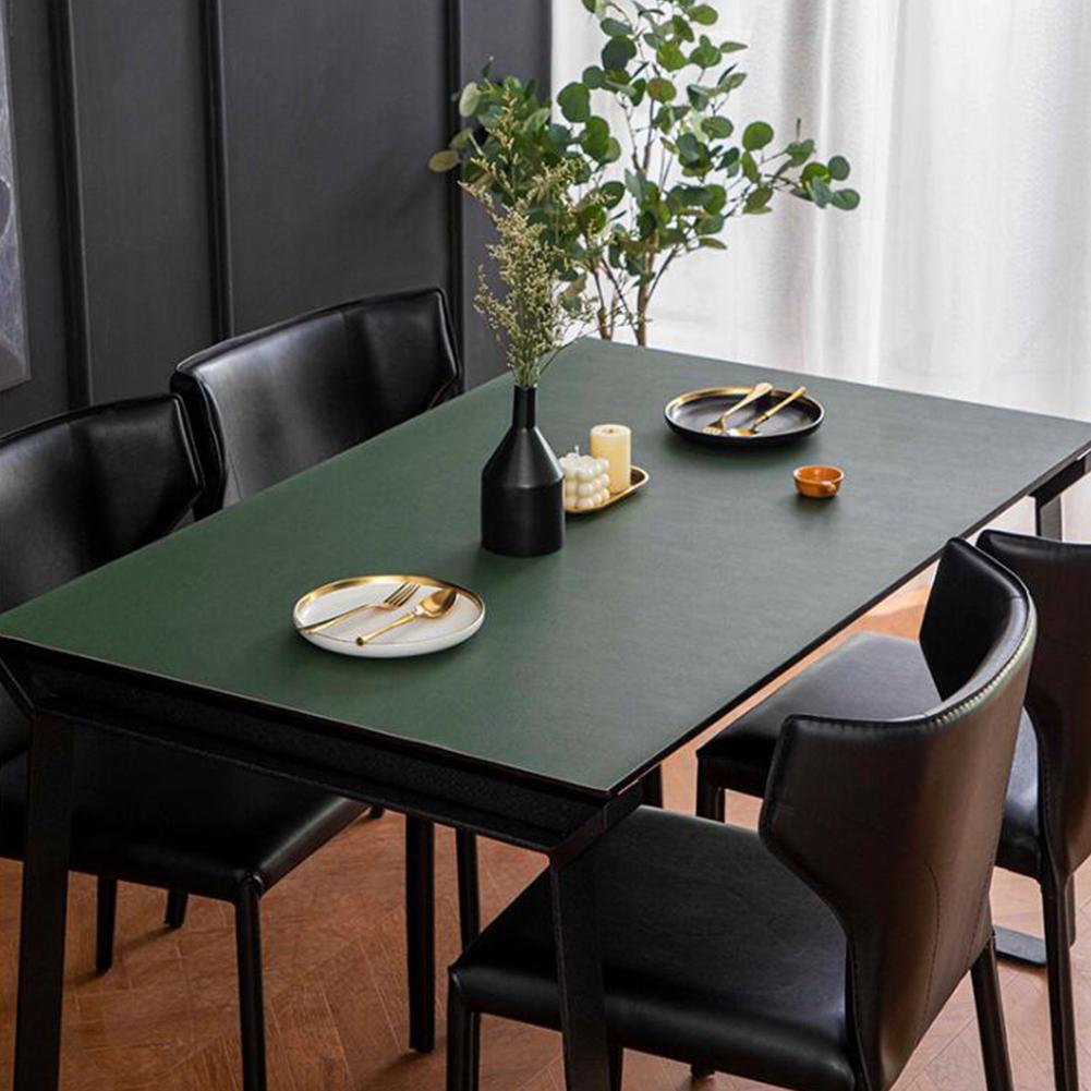 60*120cm Pvc Double-sided Leather Waterproof Table Mat Oil-proof Wash-free Solid Color Table Mat