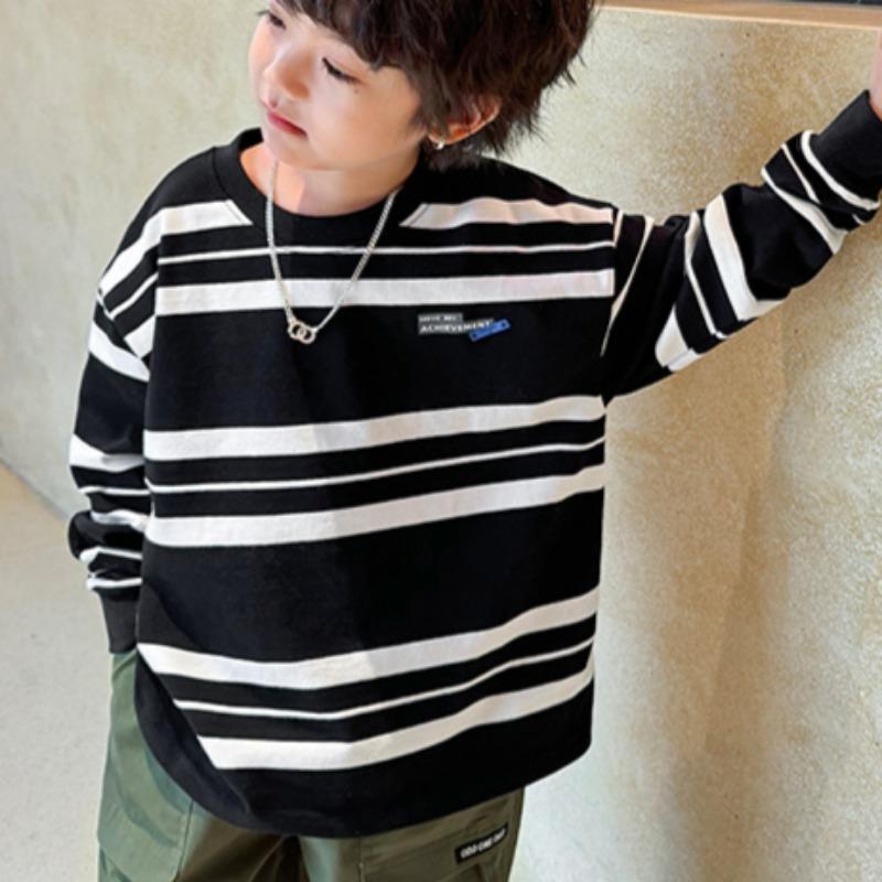 Spring and Autumn New Boys Striped Long Sleeve T-Shirt