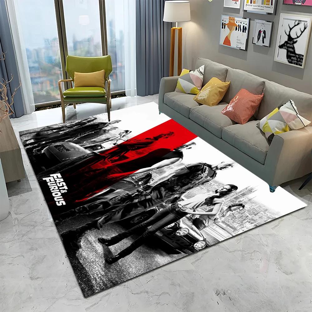 3D Printing HD 10 Fast & Furious X Carpet Rug for Home Living Room Bedroom Sofa Doormat Decor,kids Area Rug Non-slip Floor Mat