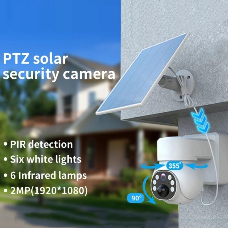 Full Color Solar Wire-Free Surveillance PTZ IP Dome Camera AI Humanoid Home Security Intercom CCTV Security Monitor
