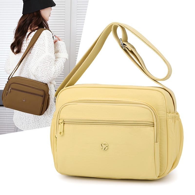 High Value Nylon Women's Bag Autumn New Solid Color Shoulder Messenger Bag Casual Mother Bag Multi-compartment Mobile Phone