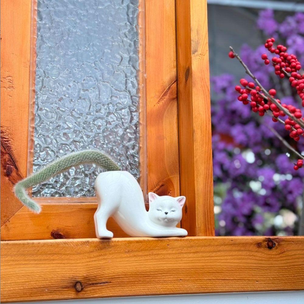Cute Cat Tail Cat Tail Succulent Planting Pot Ceramic Flower Vase Flowerpot Decoration Accessories