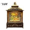 Christmas Snow Lantern Ball Lantern, Vintage Santa Claus/Tree/Reindeer Water Swirling Desktop Music Box Light Holiday Night for Window Entryway