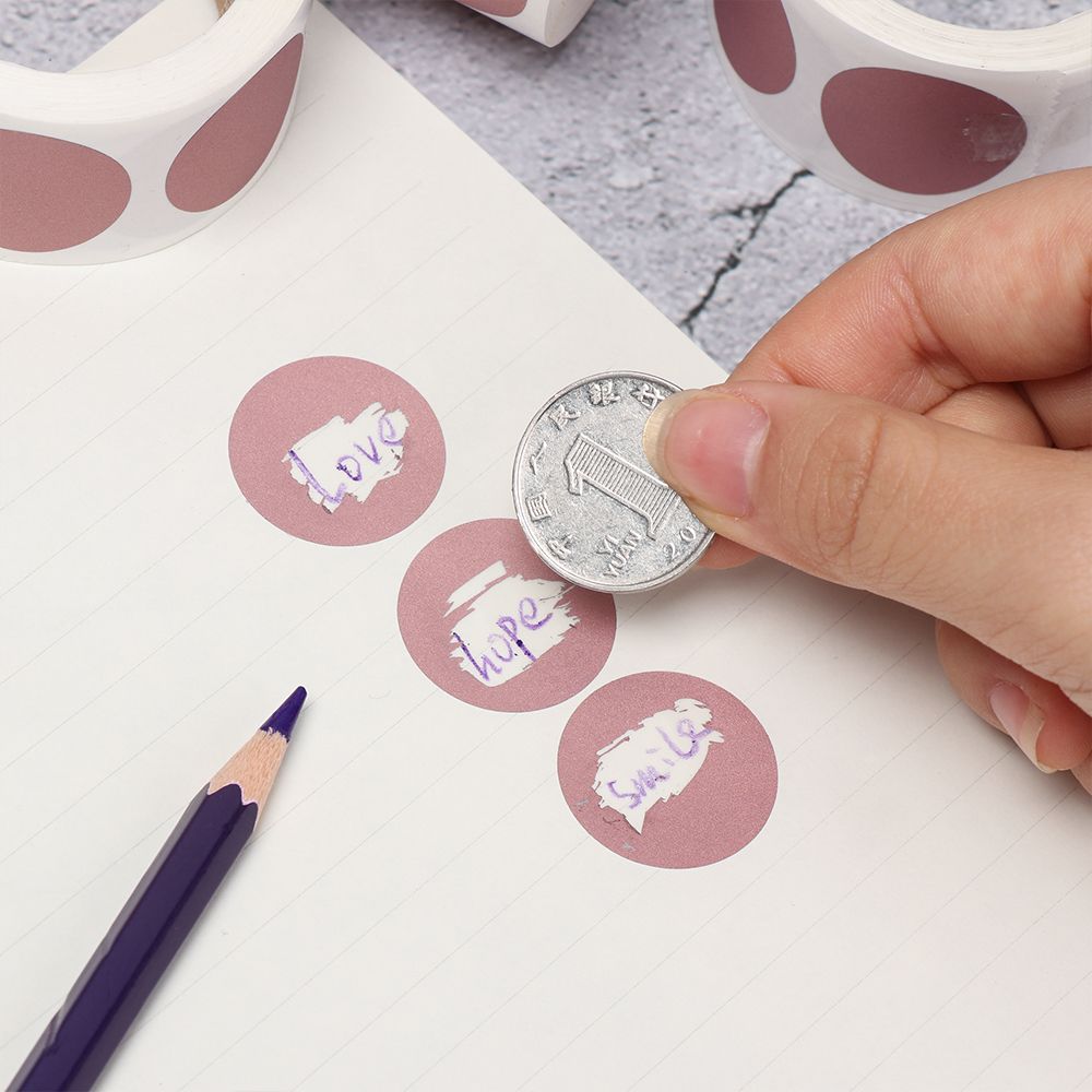 Stationery Party Supplies Secret Code Cover Labels Adhesive Paper Round Shape Scratch Off Sticker