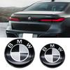 Universal Base Black White Badge Set for BMW 7Pcs 68mm 56mm 82mm 74mm  Hood Trunk Wheel Steering Logo 7Pcs 2-Pin 3-Pin Clips Kit GX9