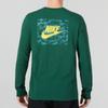 Nike Спортивная повседневная футболка с упрощенным буквенным логотипом и длинным рукавом, мужские топы, зеленый цвет DR7822-341