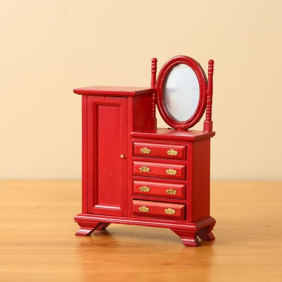 Мини-комод для кукольного домика, винтажный миниатюрный комод с ящиками, мини-мебель, туалетный столик для куклы