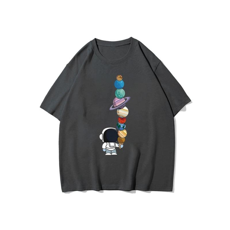 Новый дизайн мужской футболки с принтом астронавта футболка с круглым вырезом модная одежда мужские футболки топы из хлопка черно-белые футболки Harajuku мужские