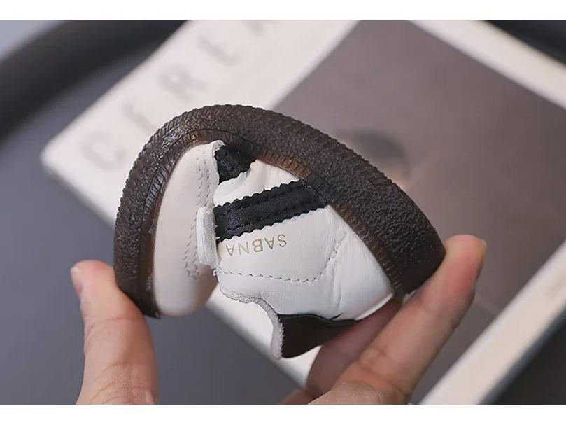2024 Spring/Autumn Toddler Shoes for Boys & Girls (1-2 Years) - Leather, Sporty Small White Sneakers