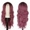 Женский длинный вьющийся парик, средняя часть, натуральные шелковистые термостойкие высокотемпературные волокна, передняя часть шнурка, волнистые черные коричневые синтетические волосы