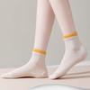 Женские носки средней длины с двойной манжетой, короткие носки, хлопковые носки, дышащие спортивные носки