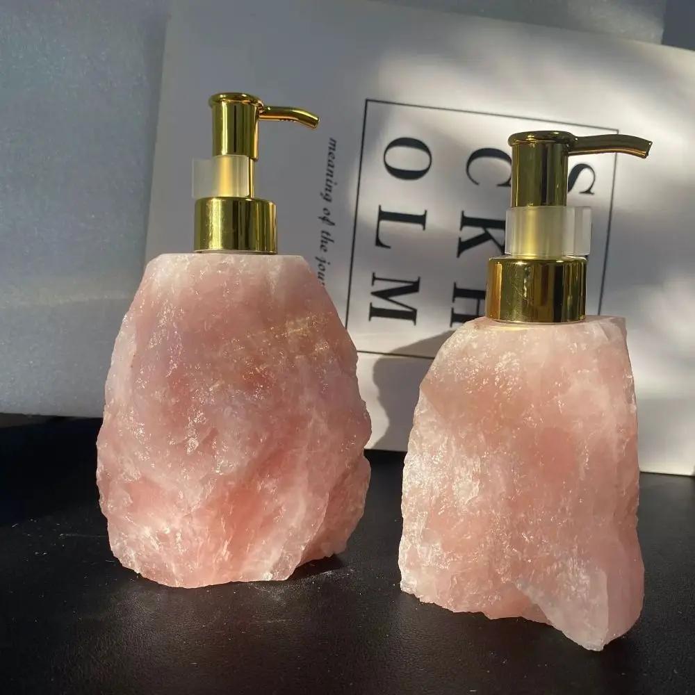 Natural Crystal Raw Stone Material Irregular Shape Foaming Liquid Soap Hand Wash Bottle Dispenser Hot Sale Soap Foam Pump Bottle
