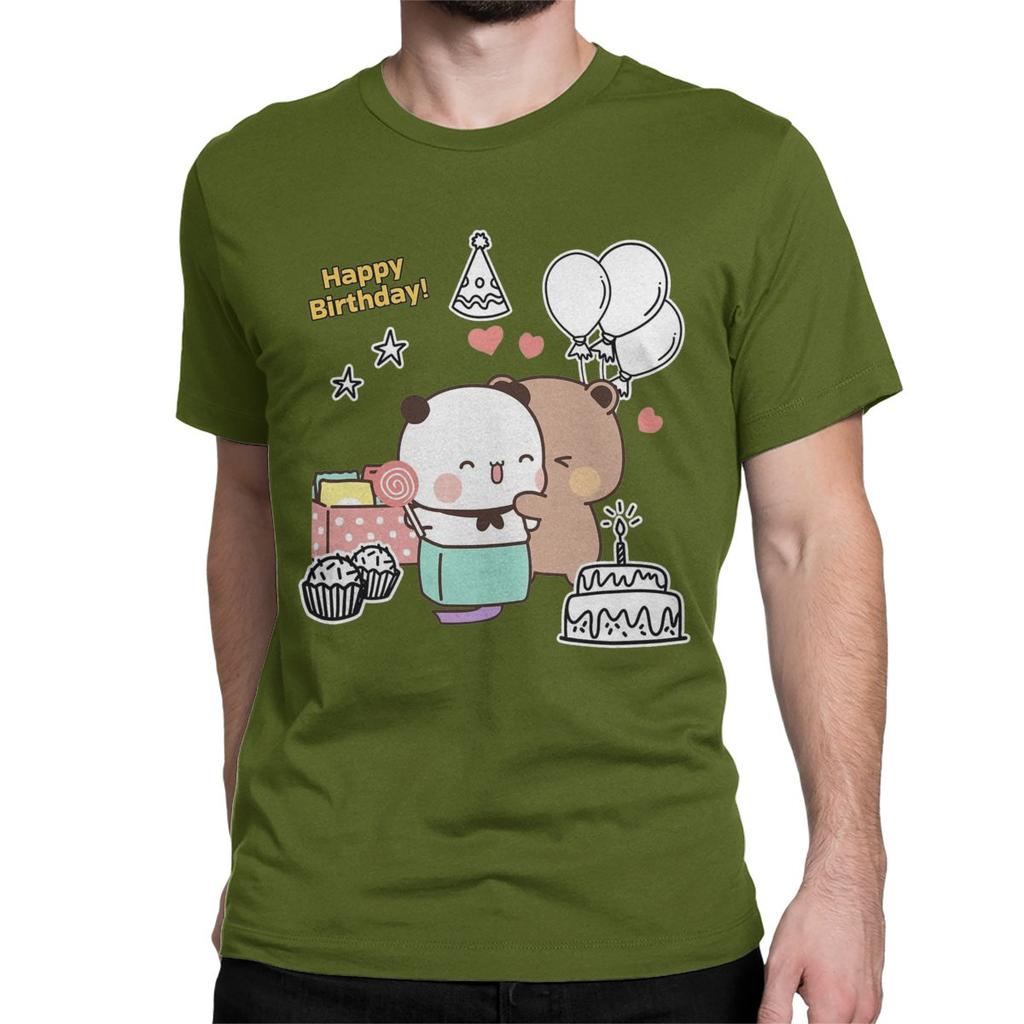 Повседневные С Днем Рождения Бубу Дуду Футболки Мужские Женские С Круглым Вырезом Хлопковая Футболка Медведь Панда С Коротким Рукавом Футболка Больших Размеров Одежда