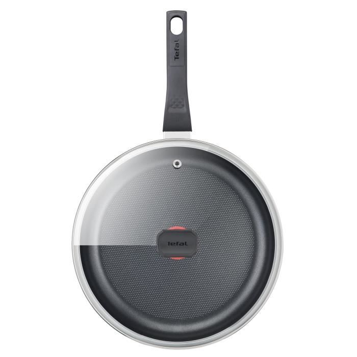 TEFAL Easy Cook & Clean Sauteuse 24 Cm + Couvercle En Verre, Non Induction, Revêtement Antiadhésif, Fabriqué En France B5543202