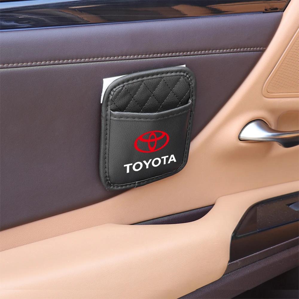 Leather Car Storage Pocket Seat Back/Door/Center Console Organizer for Toyotas TRD Autocollant Pegatina RAV4 Avensis Yaris Reiz