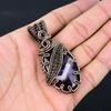 Sage Amethyst Gemstone Pure Copper Wire Wrapped Handmade Pendant Jewelry For Her