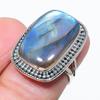 Натуральный лабрадорит драгоценный камень ручная работа 925 чистое серебро ювелирное кольцо размер 6 P9y55