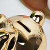 Ceramic piggy bank, gold mirror finish, 18x10.5 cm