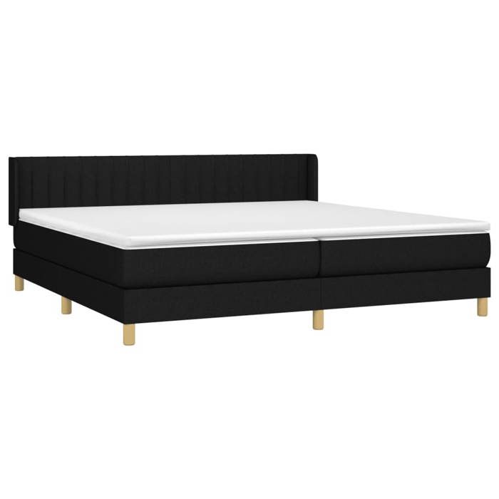 3130459 vidaXL Divan Bed with Mattress Black 200x200 Cm Fabric
