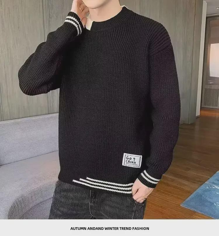 Men's Trendy Half-High Collar Sweater - Warm, Thick, Loose Fit for Autumn/Winter