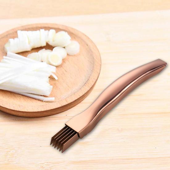 Кухонный измельчитель для зелени из нержавеющей стали с несколькими лезвиями, многофункциональный нож для нарезки зеленого лука, инструмент для шинковки зеленого лука, овощной гаджет