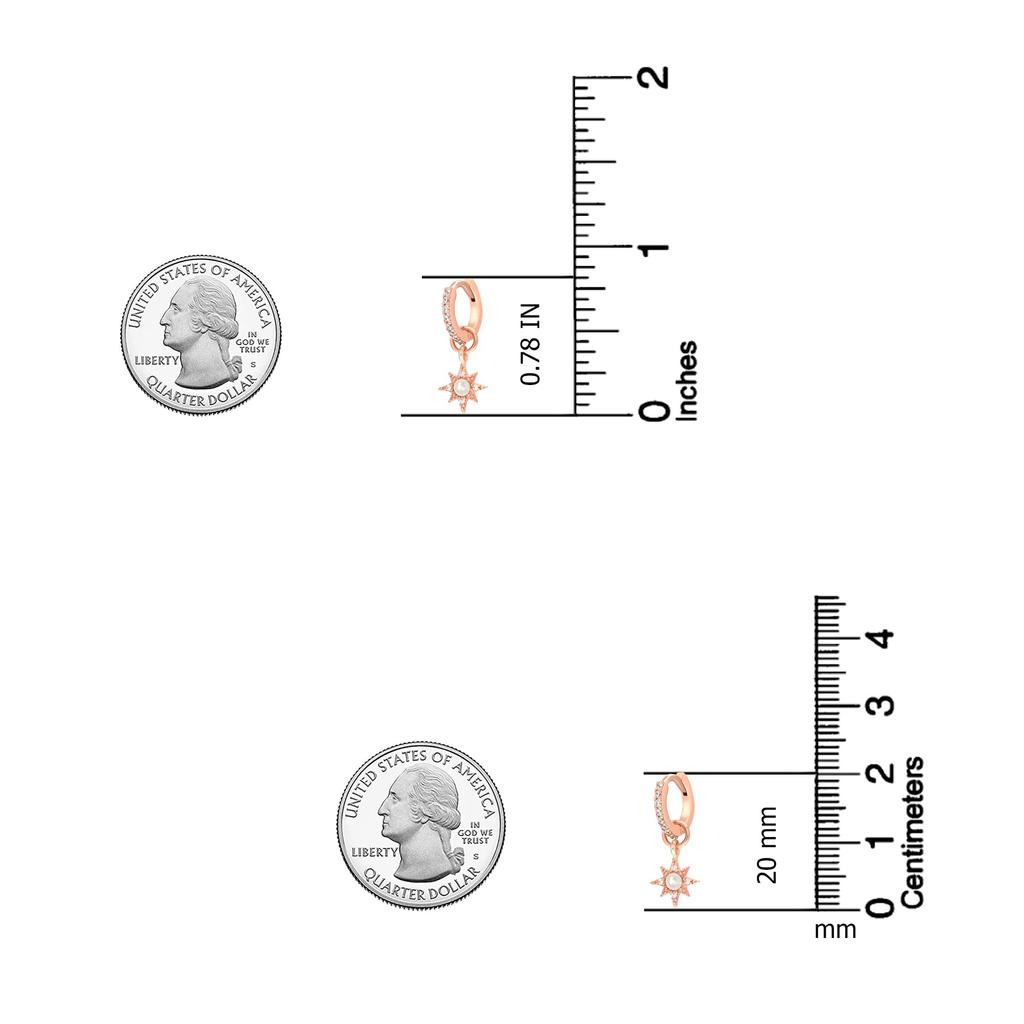 Серьги-кольца Huggie из стерлингового серебра 925 пробы с покрытием из розового золота с цирконием и подвеской в виде звезды для женщин-подростков