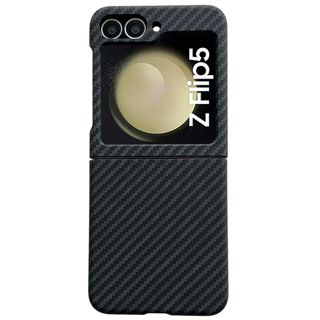 For Samsung Galaxy Z Flip5 5G Magnetic Case Carbon Fiber Texture Slim Shockproof PC Phone Cover