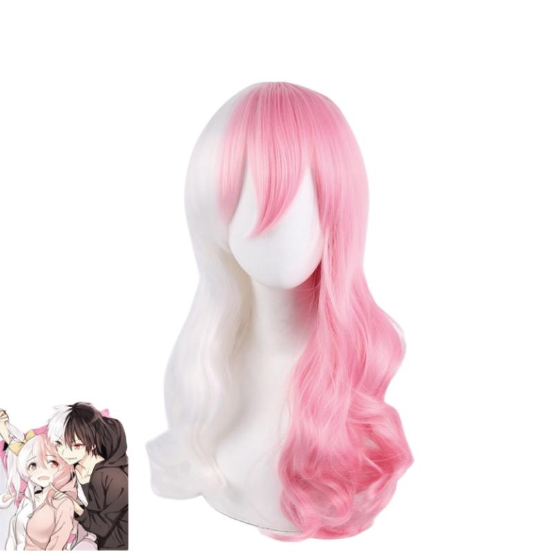 Аниме Danganronpa Monomi Косплей Розовый Длинный Парик Monokuma JKUniform Куртка с Капюшоном Девушка Юбка Комплект Рубашка Хэллоуин Карнавальные Костюмы