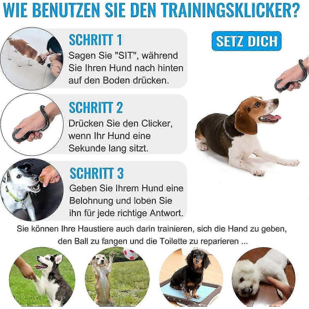 Dog Clicker, Training Clicker with Wrist Strap, Clicker with Large Button, Dog Training and Dog Training for Dog, Cat, Horse (Pack of 2)