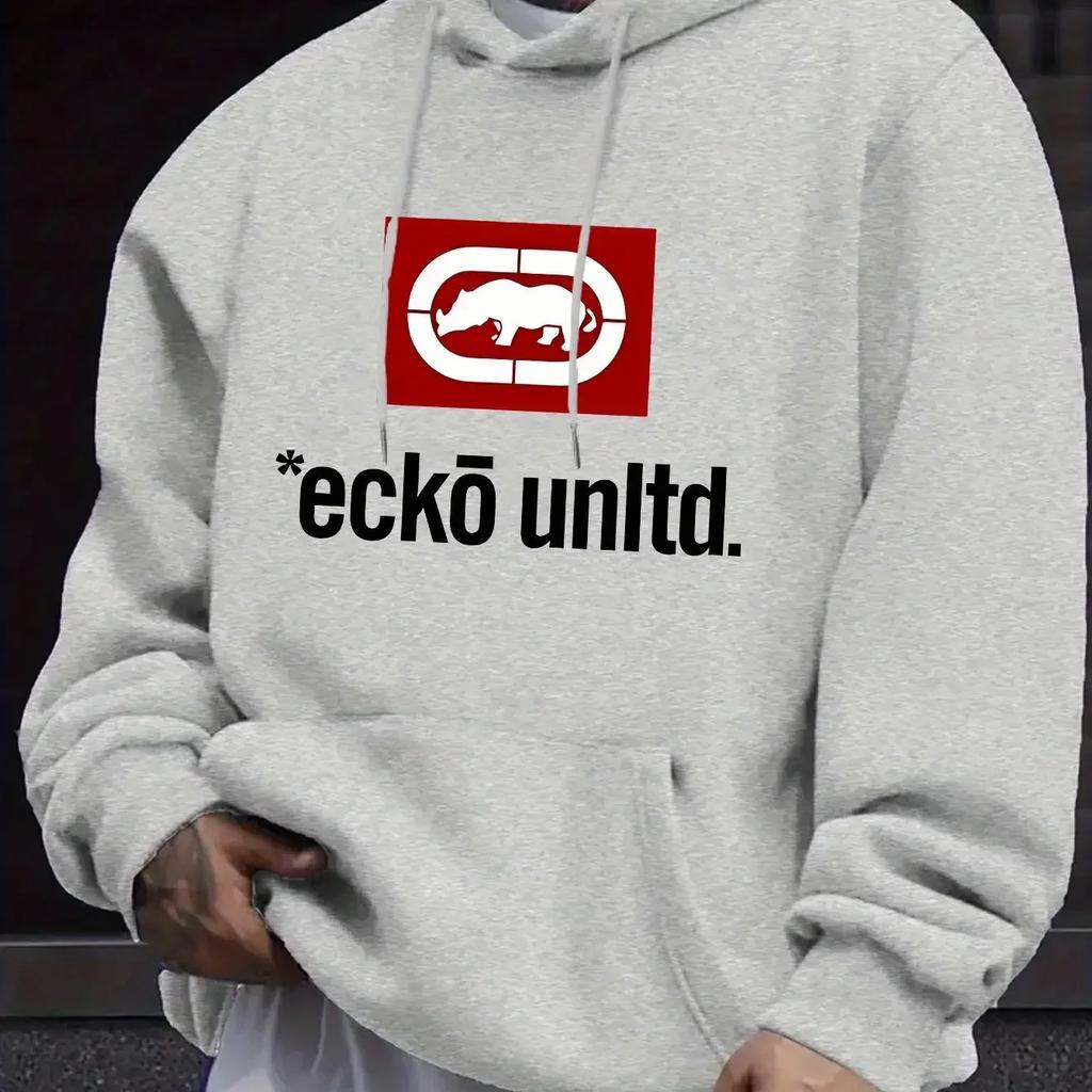 Hoodie with "Ecko Unlimited" Pattern - Casual Sports Regular Autumn/Winter Hoodie