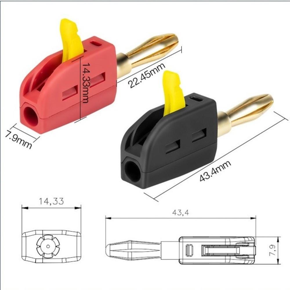 1/10pcs Solderless Design High Current Banana Plug Gold Plated Banana Plug Audio Equipment