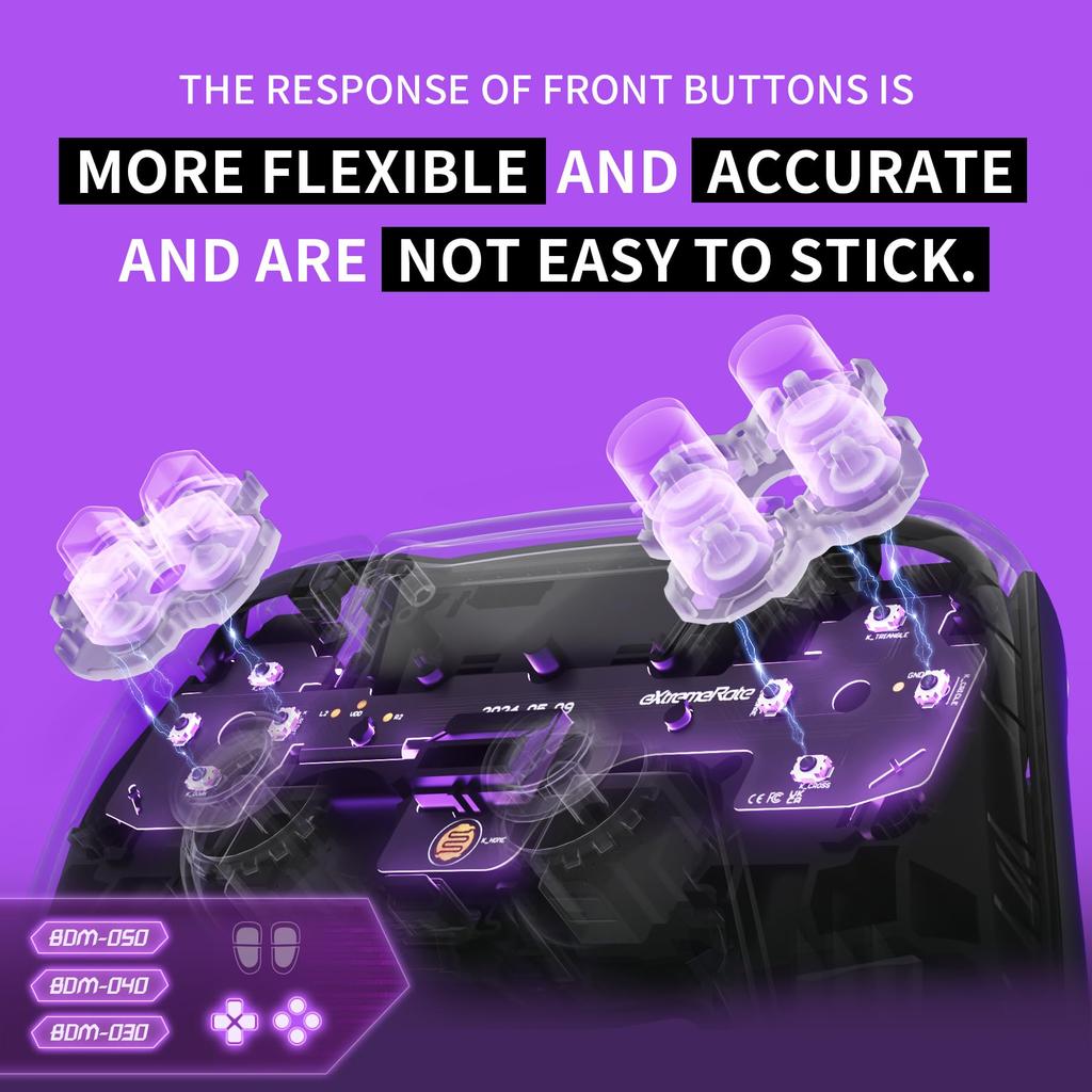 eXtremeRate Face Clicky Kit Compatible with PS5 Controller Face Custom Hard Silicone Tactile Switch Directional Button Action Mouse Click Kit for PS5