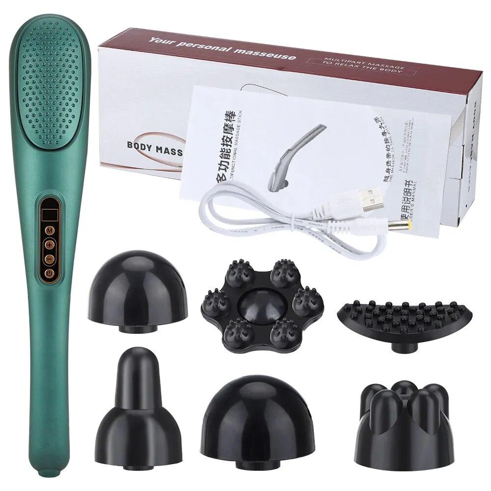 6 In 1 Wireless Electric Back Massager Vibration Infrared Heat Massager Multifunctional Neck Leg Massager Pain Relief Shiatsu