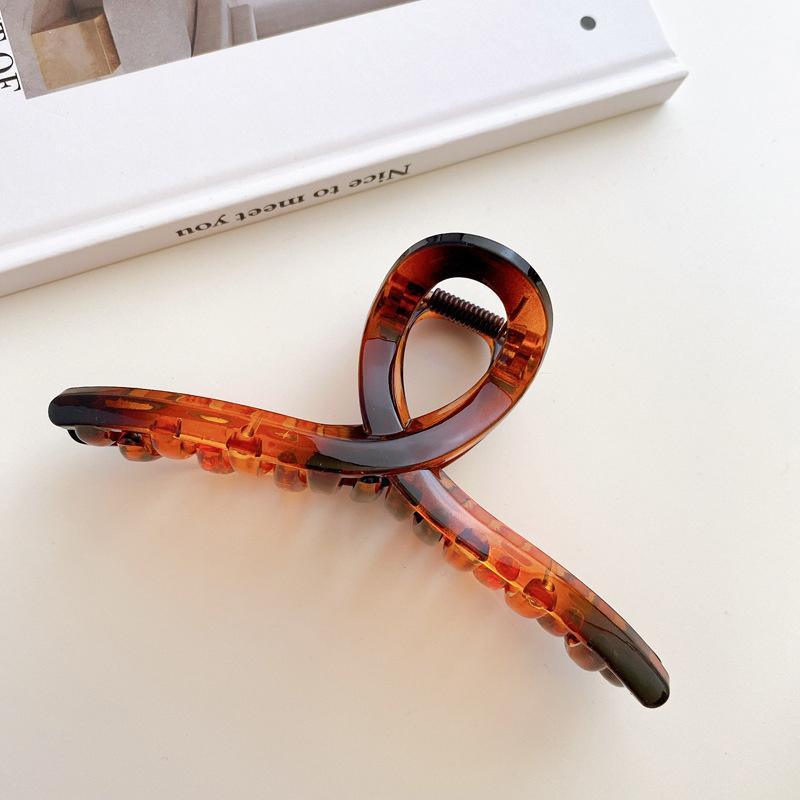 Большой краб для волос с бантом, новый модный однотонный черный зажим для волос в виде акульего плавника, инструменты для укладки волос, аксессуары для женщин, девушек