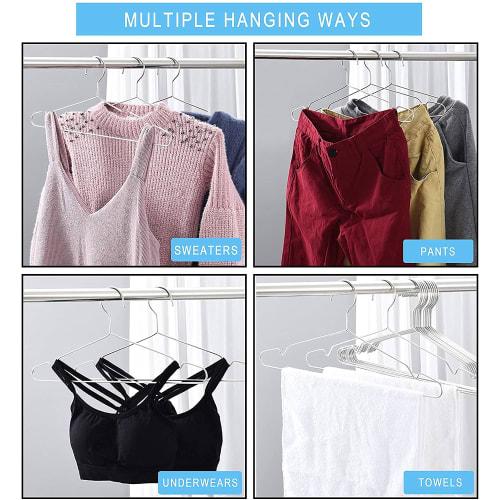 Seropy Stainless Steel Laundry Hangers, 40-Piece Set, Rust-Resistant, Bendable, Durable, Convenient Storage for Skirts, Pants, Coats, and Bottoms, Non