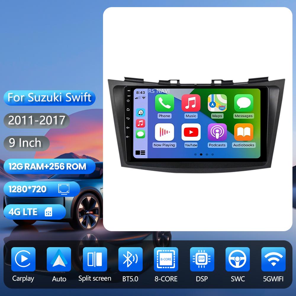 Android 16 pour Suzuki Swift 4 2011-2016 2017 Carplay Auto Radio de Voiture Multimédia GPS DSP Autoradio Stéréo Caméra 360° Snapdragon