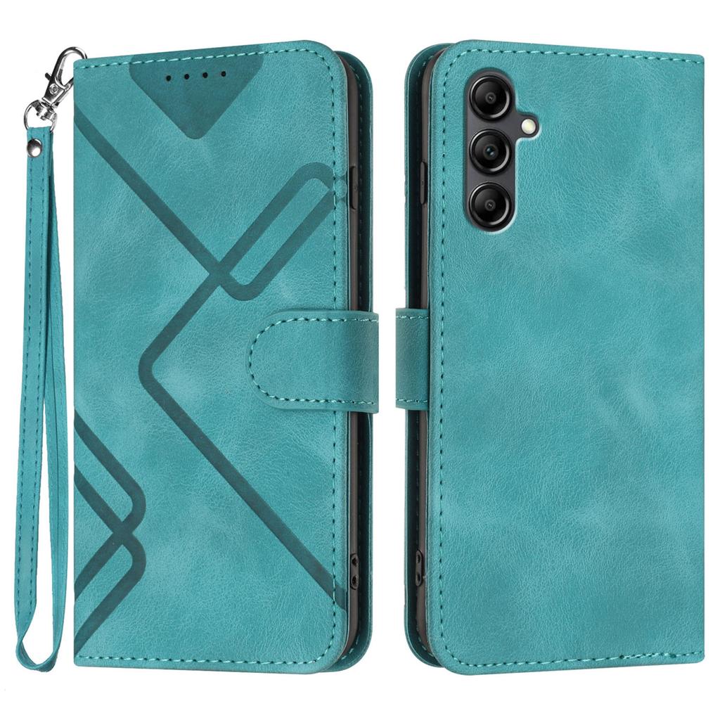 For Samsung Galaxy A16 4G/Galaxy A26 5G/Galaxy A16 5G Wallet Case Line Imprinted PU Leather Phone Cover with Strap