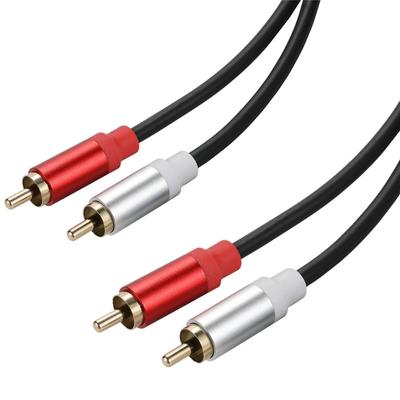 Прочный кабель 2RCA «папа» — «папа» Стерео AUX-кабель Наслаждайтесь стабильной передачей и чистым звуком для DVD-проигрывателей, усилителя