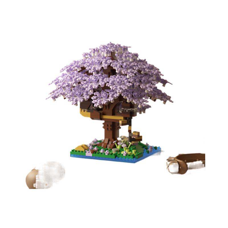 Lego-Compatible Cherry Blossom Tree Building Set - Educational Toy for Kids