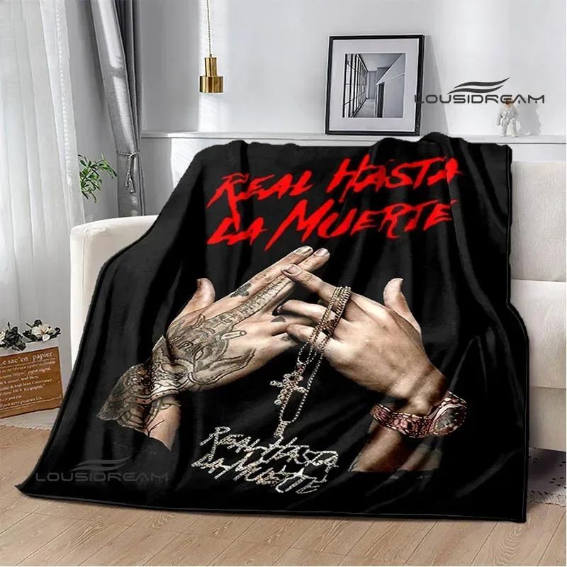 Пледы с принтом рэпера Anuel AA Плед для пикника Фланелевый Теплый плед Мягкий уютный плед Дорожные пледы Постельные принадлежности Подарок на день рождения