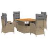 VidaXL Ensemble à Manger de Jardin avec Coussins 5pcs, Table de Terrasse, Meubles de Patio, Mobilier d'Extérieur, Beige 3277485