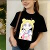 Sailor Moon Ретро 90-х Японское Аниме Графический Принт Футболка Девочки Дети Харадзюку Дети Sailor Moon Женская Футболка Одежда