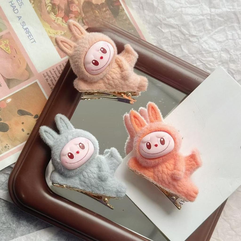 3Pcs/6pcs Flocking Doll Rab Hairpin Girl Anime Bangs Clip Hair Accessories Children's Gifts